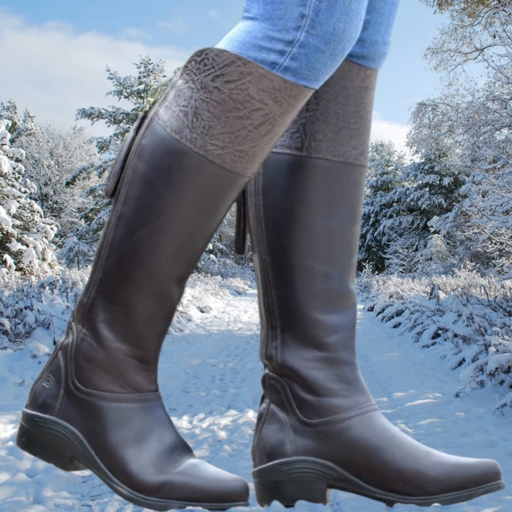 LADIES’ DUBLIN FEALE LEATHER EQUESTRIAN LIFESTYLE BOOTS SZ 7.5W DARK BROWN - Picture 3 of 10